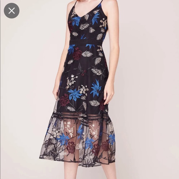 Jack by Bb Dakota Black dress with sheer embroidered overlay - Picture 3 of 3
